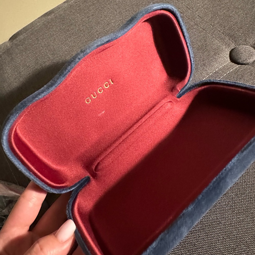 Gucci Velvet Case in Rich Red and Deep Blue